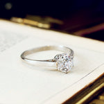 Sparklous!! Vintage 0.90ct Diamond Platinum Solitaire Ring