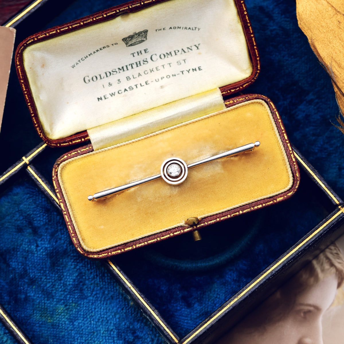 Vintage Diamond Bar Brooch