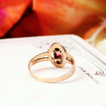 Cute Pink Tourmaline & Seed Pearl Rose Gold Ring