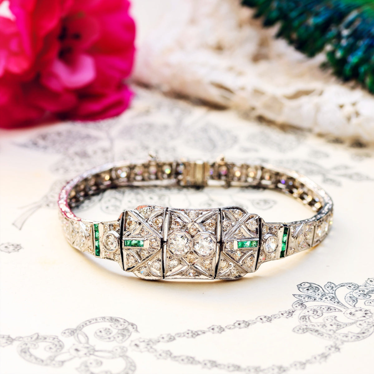 Vintage Glamour Art Deco Diamond Cocktail Bracelet