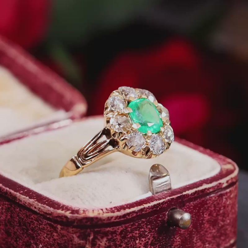 Emerald & Diamond Cluster Ring