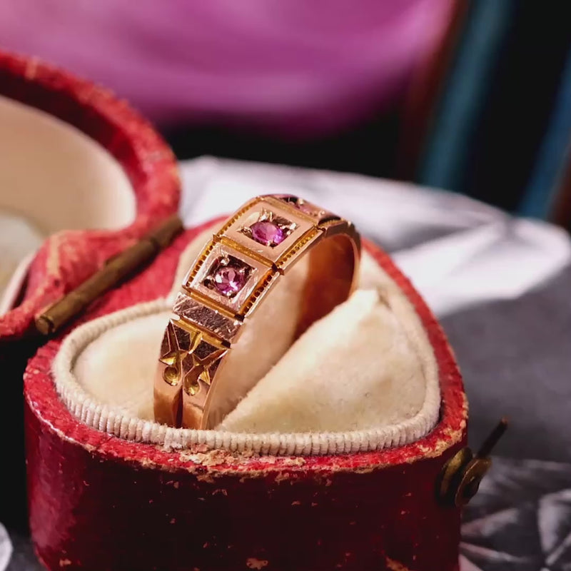 Antique Date 1900 Rose Gold & Pink Tourmaline Ring