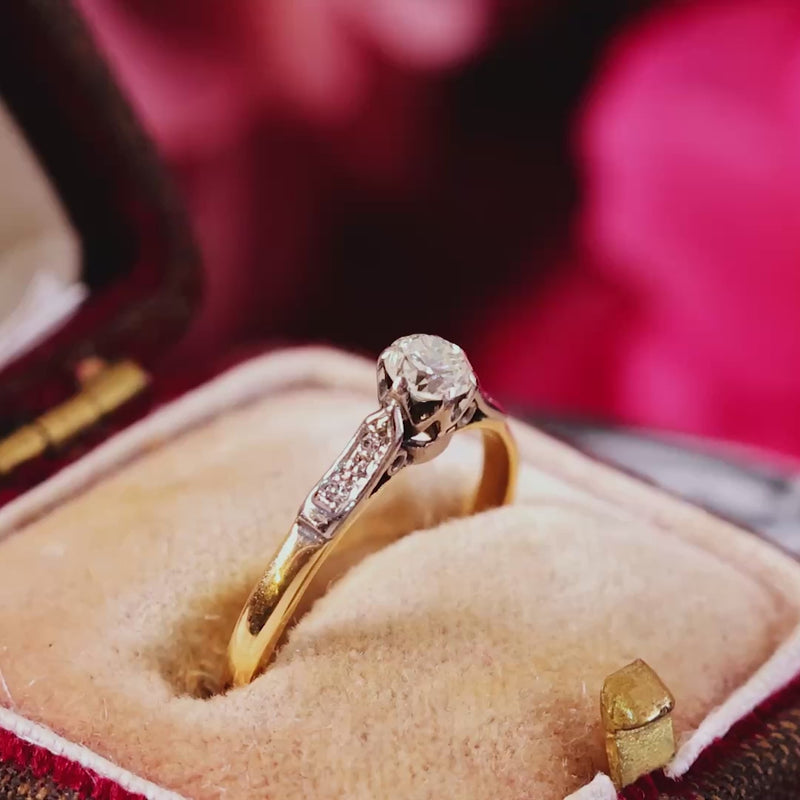 Vintage 18ct Gold Diamond Solitaire Ring