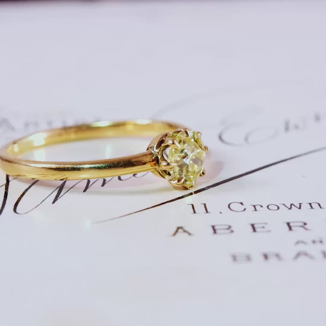 Antique Champagne 'Tiffany' Style Diamond Engagement Ring