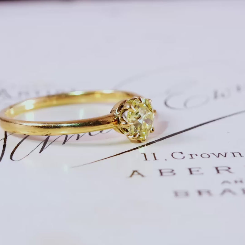 Antique Champagne 'Tiffany' Style Diamond Engagement Ring