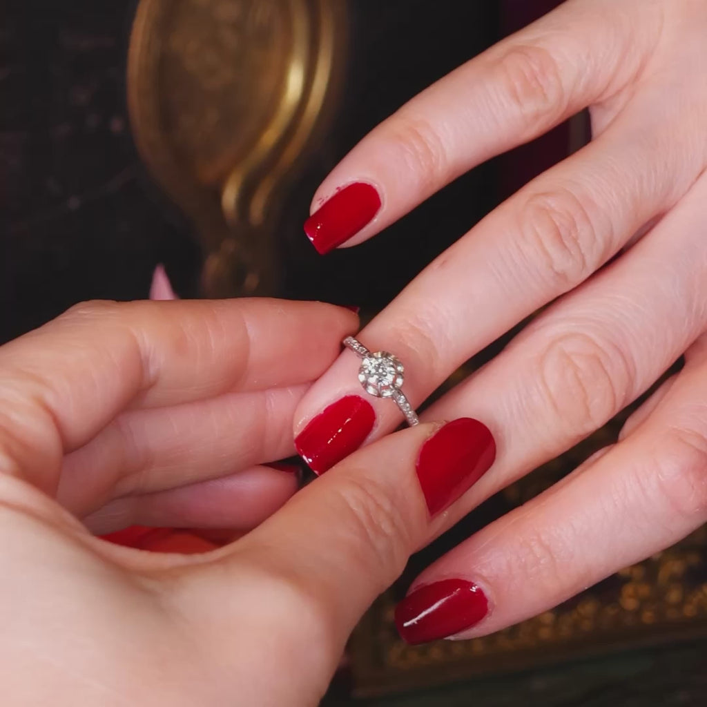 Vintage Art Deco Platinum Diamond Engagement Ring
