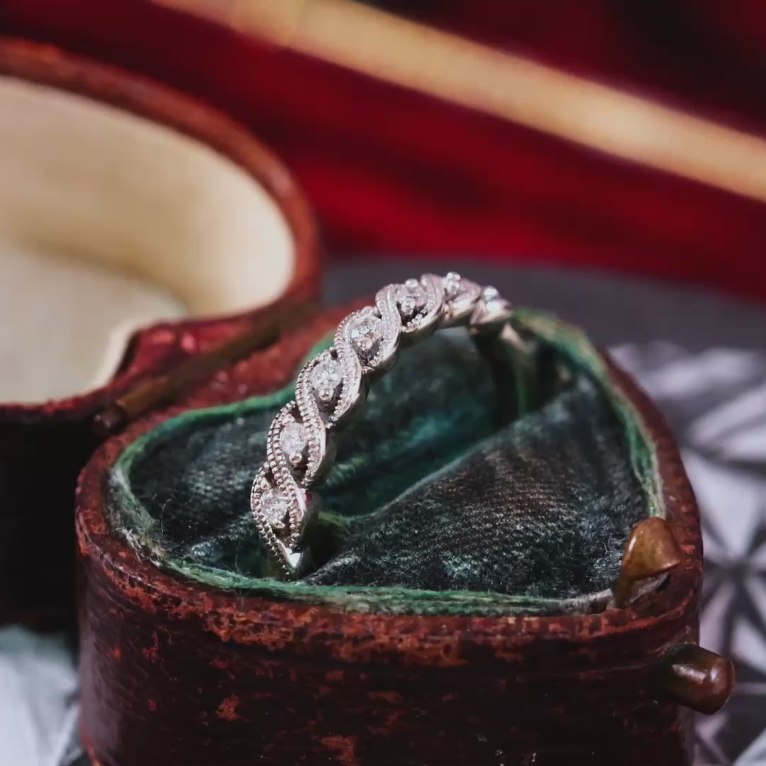 A Petite 9ct White Gold Diamond Half Eternity Band