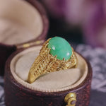 Exciting Vintage 1960's Jade Cocktail Ring