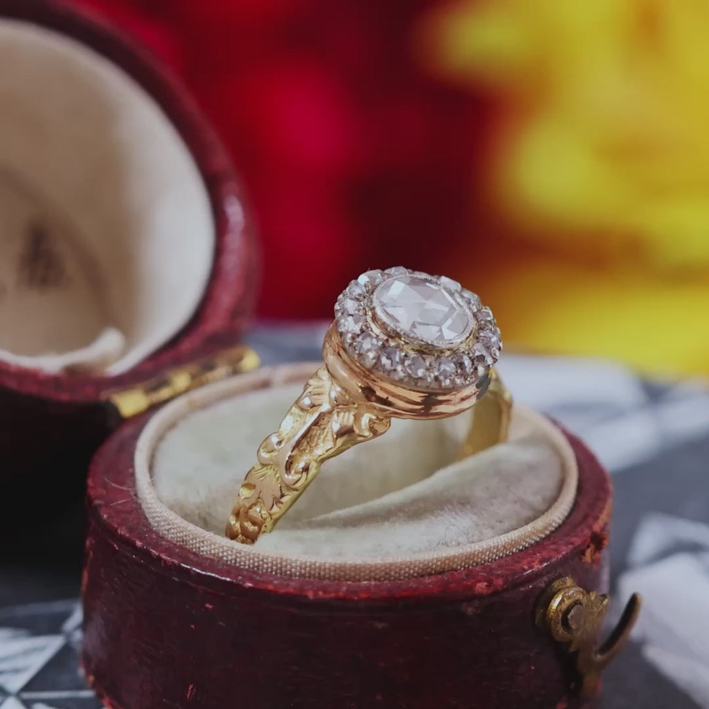Antique Georgian Rose Cut Diamond Cluster Ring