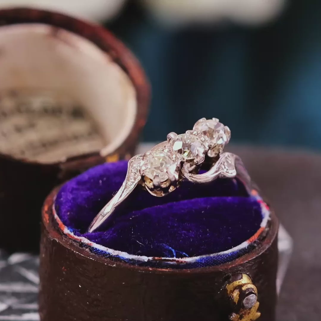 Vintage Trilogy Diamond Engagement Ring