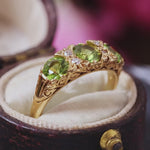 Vintage 18ct Gold Peridot & Diamond Ring