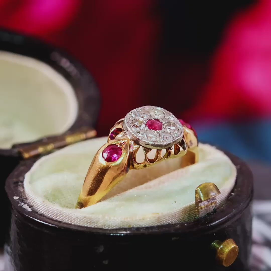 Antique Edwardian Ruby & Diamond Ring