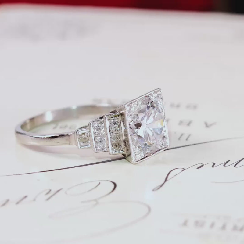 Art Deco Diamond Engagement Ring in Original Box