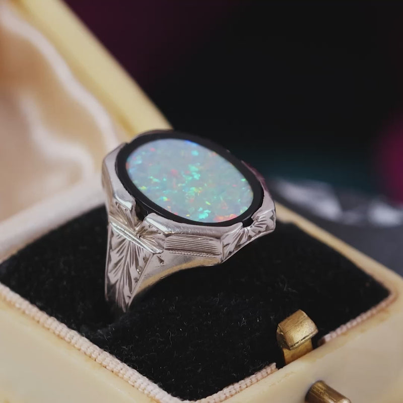 Vintage Art Deco Belais Opal Ring