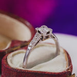 Vintage Mid Century Platinum Diamond Engagement Ring