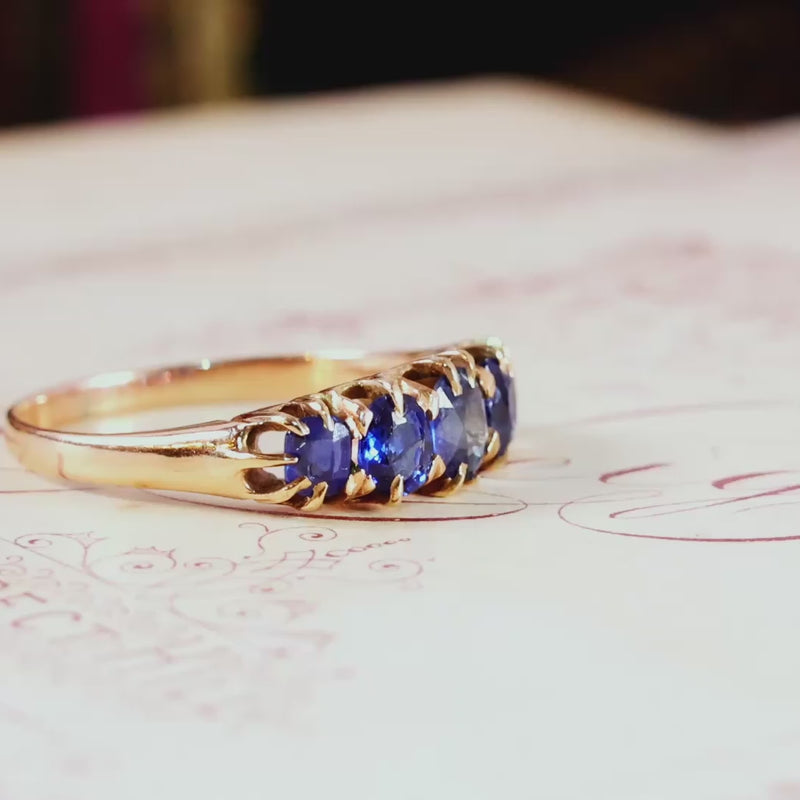 Sparkling Midnight Blue Sapphire Engagement Ring