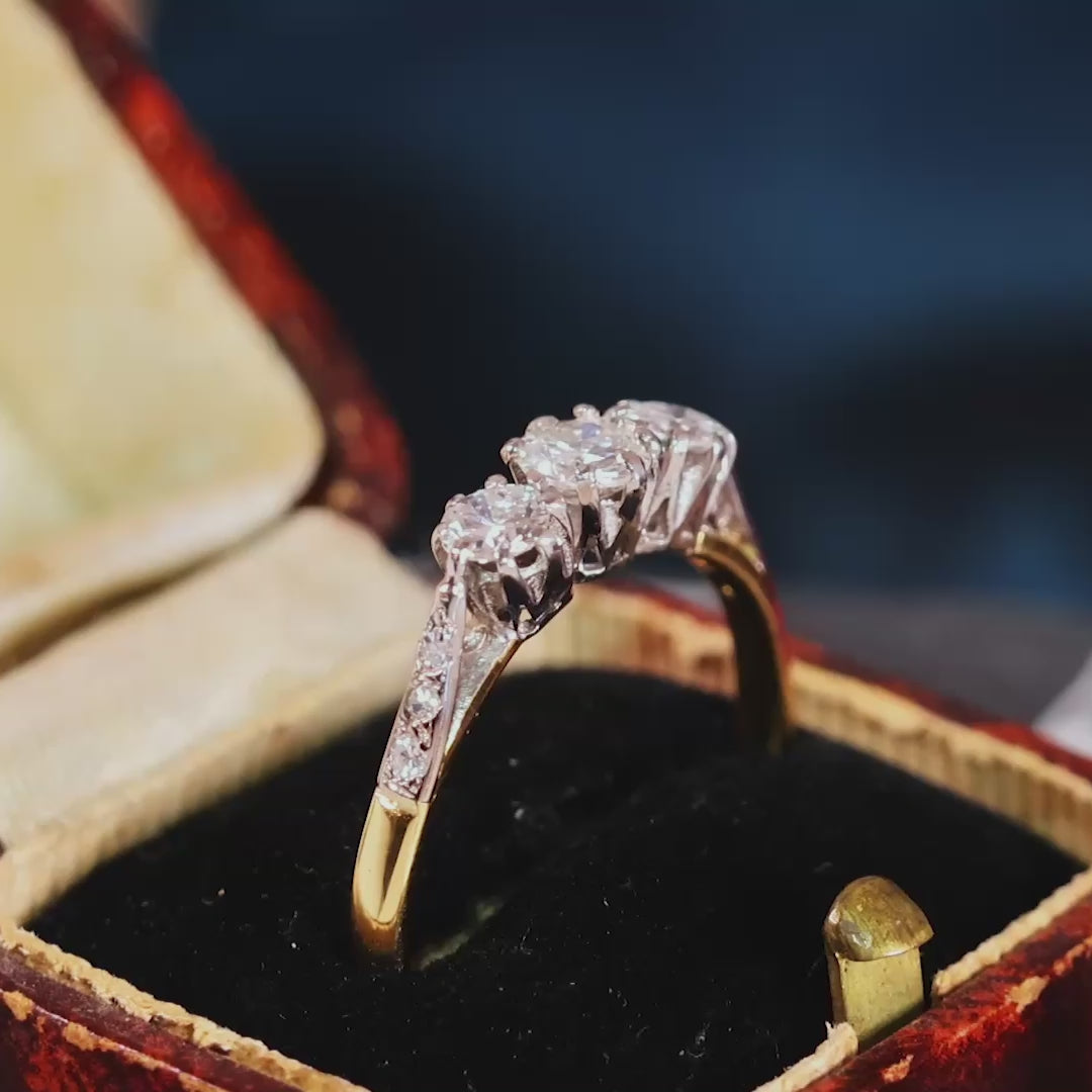 Vintage Trilogy Diamond Engagement Ring