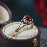 Antique Victorian Cabouchon Garnet Ring