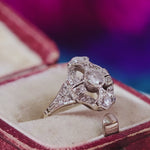 Quite Exquisitely Vintage Art Deco Diamond Cluster Ring