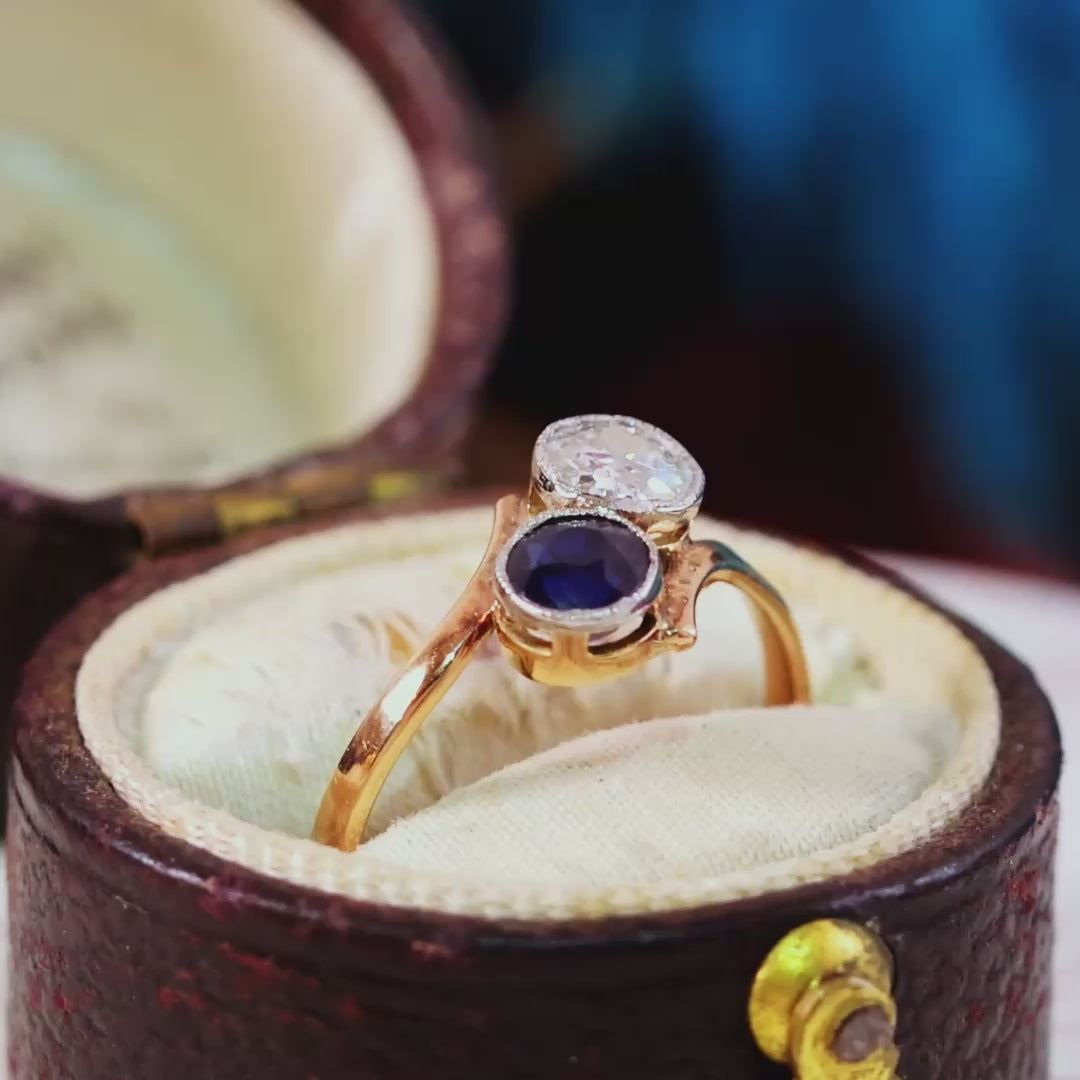 Vintage Sapphire and Diamond Ring