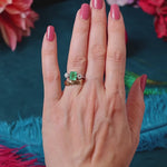 Vintage Emerald & Diamond Trilogy Engagement Ring