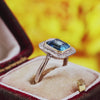 Vintage Art Deco Blue Topaz & Diamond Ring
