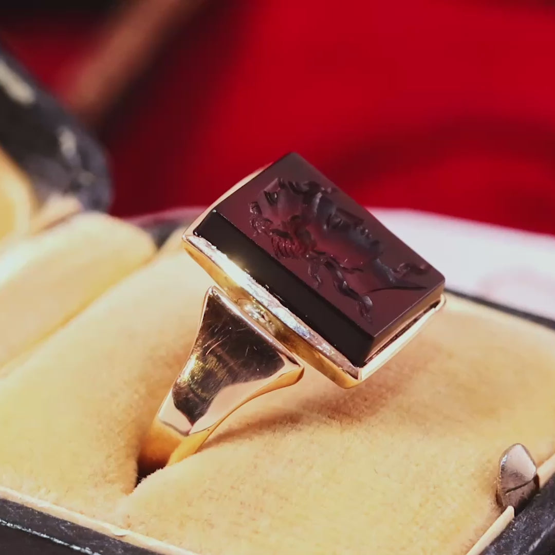 Antique Carnelian 'Janus' Intaglio Signet Ring