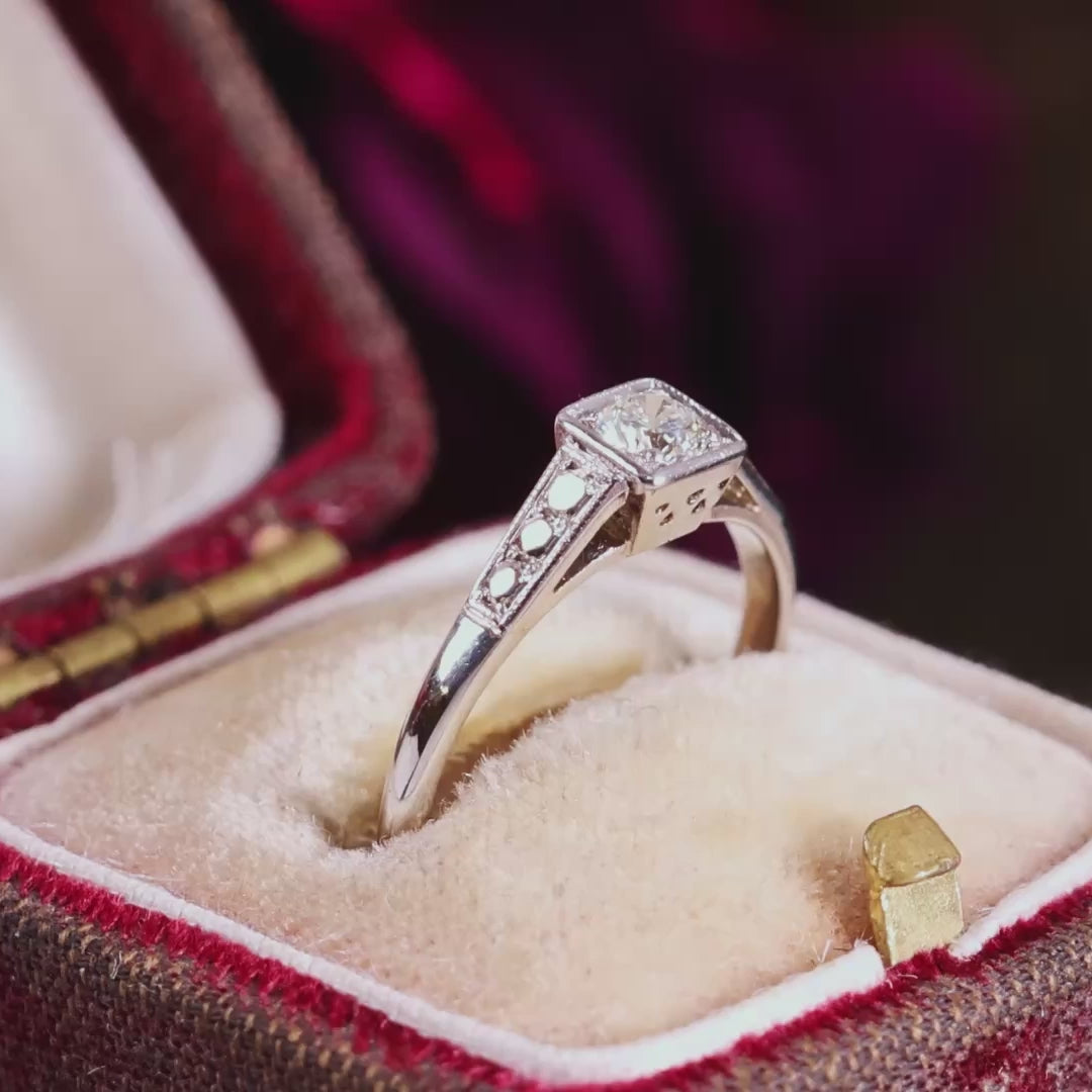 Circa 1950's Diamond Solitaire Engagement Ring