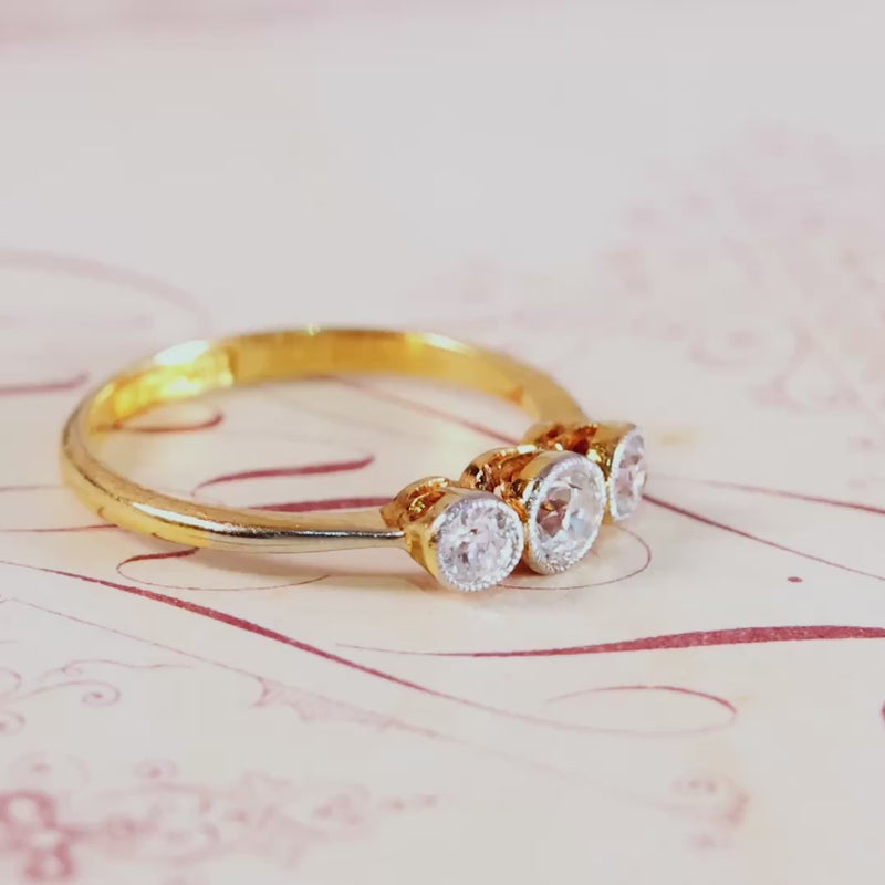 Vintage 1920's Diamond Trilogy Engagement Ring