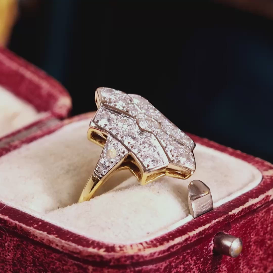 Vintage Art Deco Diamond Cluster Ring