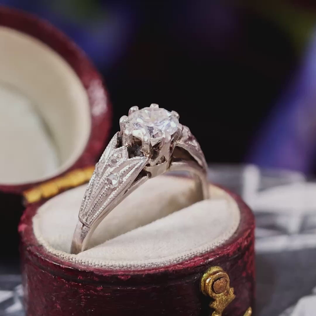 Vintage Platinum & Diamond Solitaire Ring