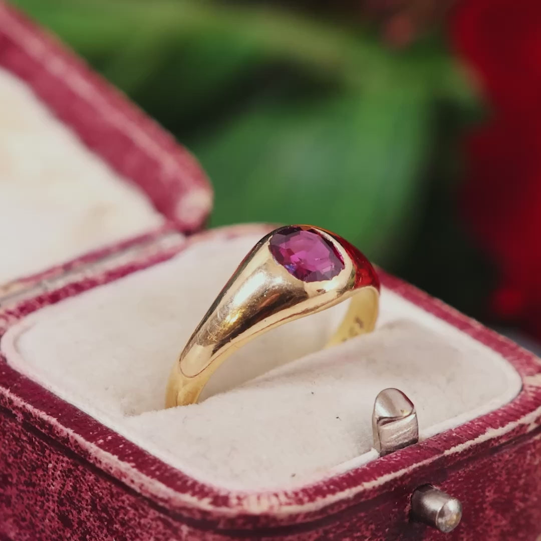 Antique Date 1902 Natural Burmese Ruby Ring