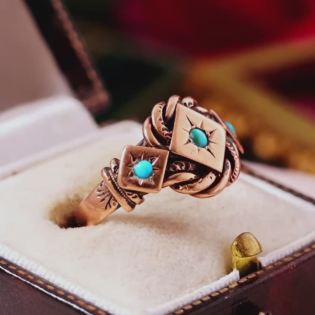 Date 1929 Turquoise Lover's Knot Ring