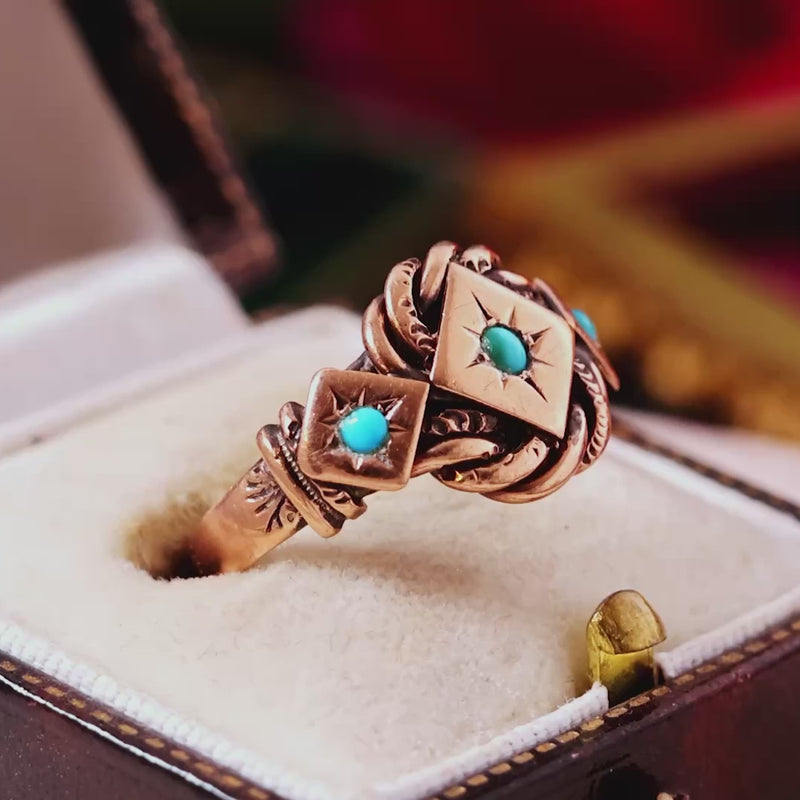 Date 1929 Turquoise Lover's Knot Ring