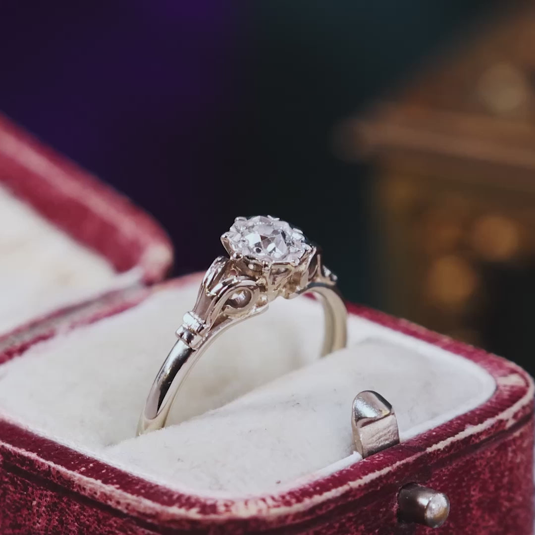 Vintage 18ct White Gold Diamond Solitaire Ring