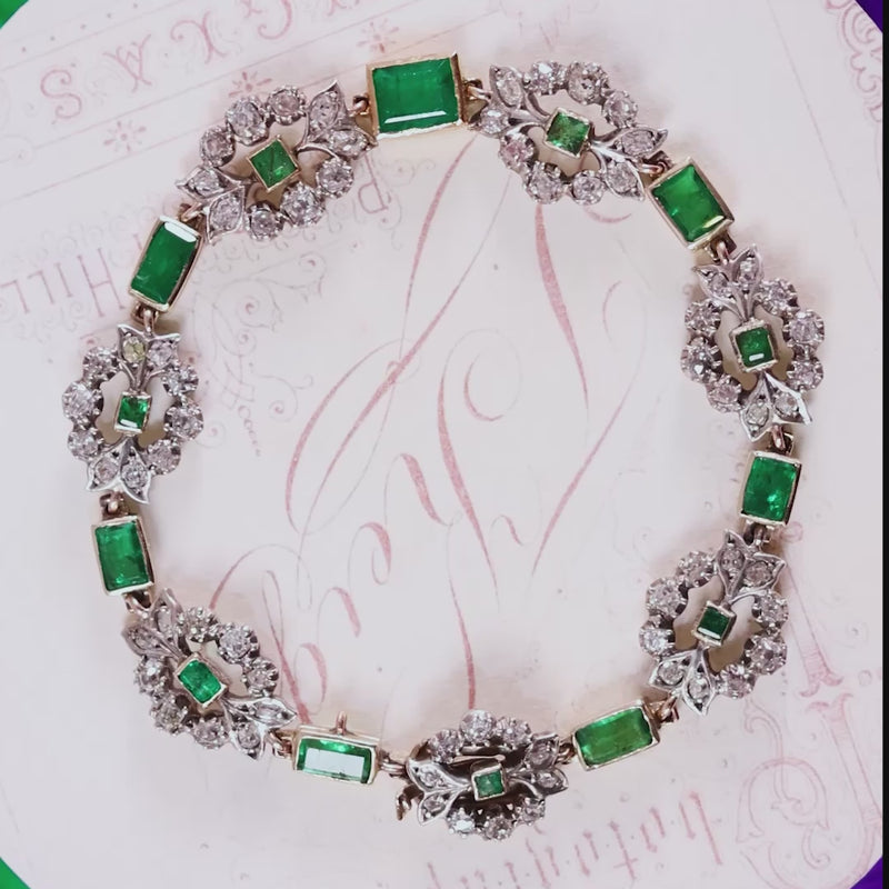 Antique Emerald & Diamond Bracelet