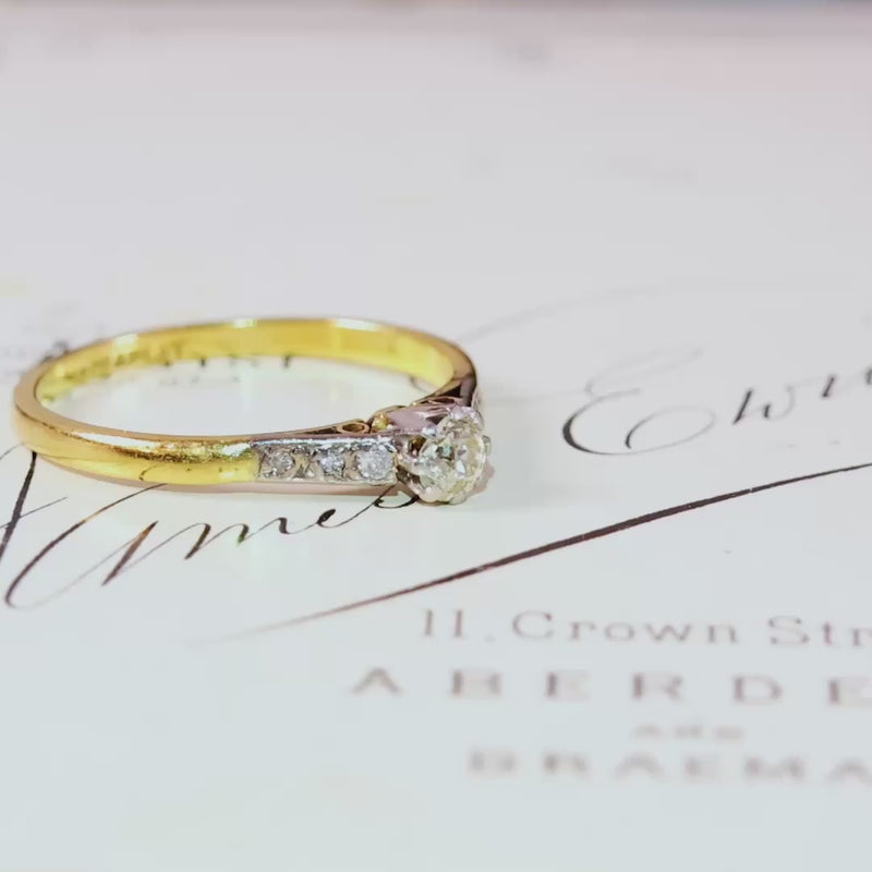 Recycled Diamond Engagement Ring