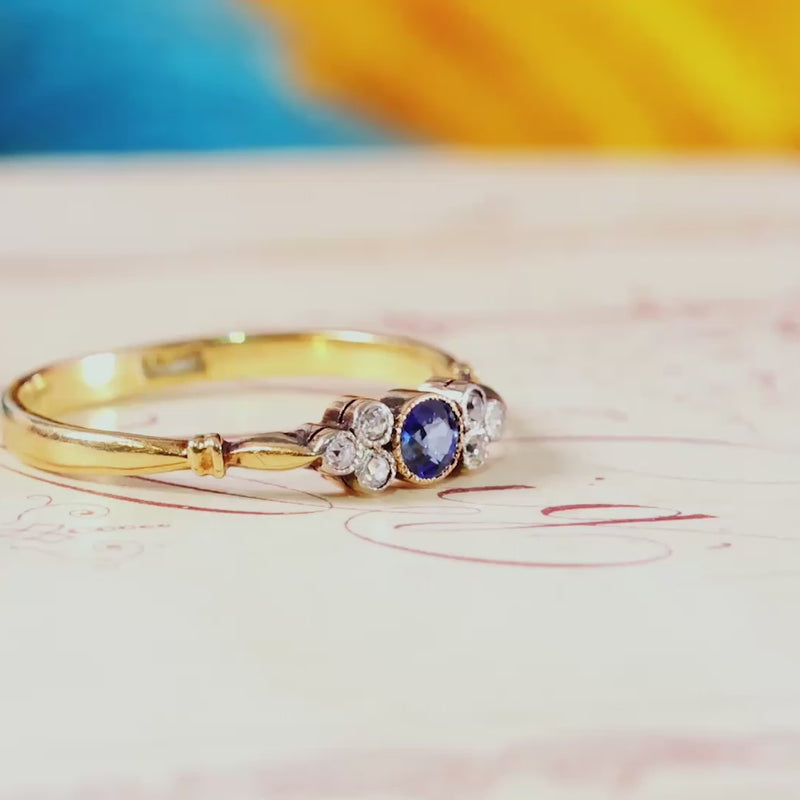 Vintage Sapphire & Diamond Engagement Ring