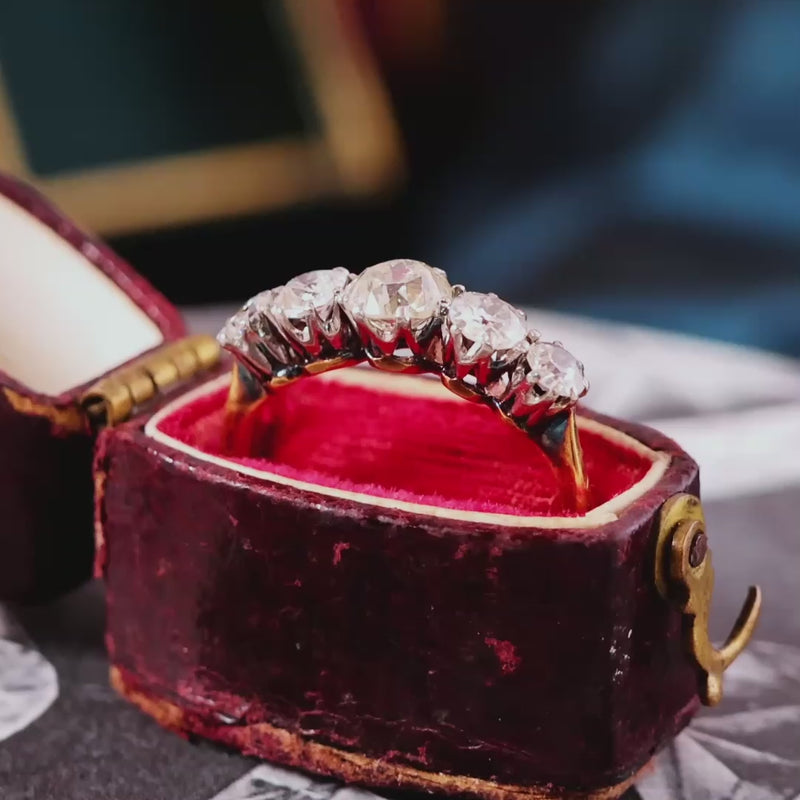Antique Five Stone Diamond Engagement Ring