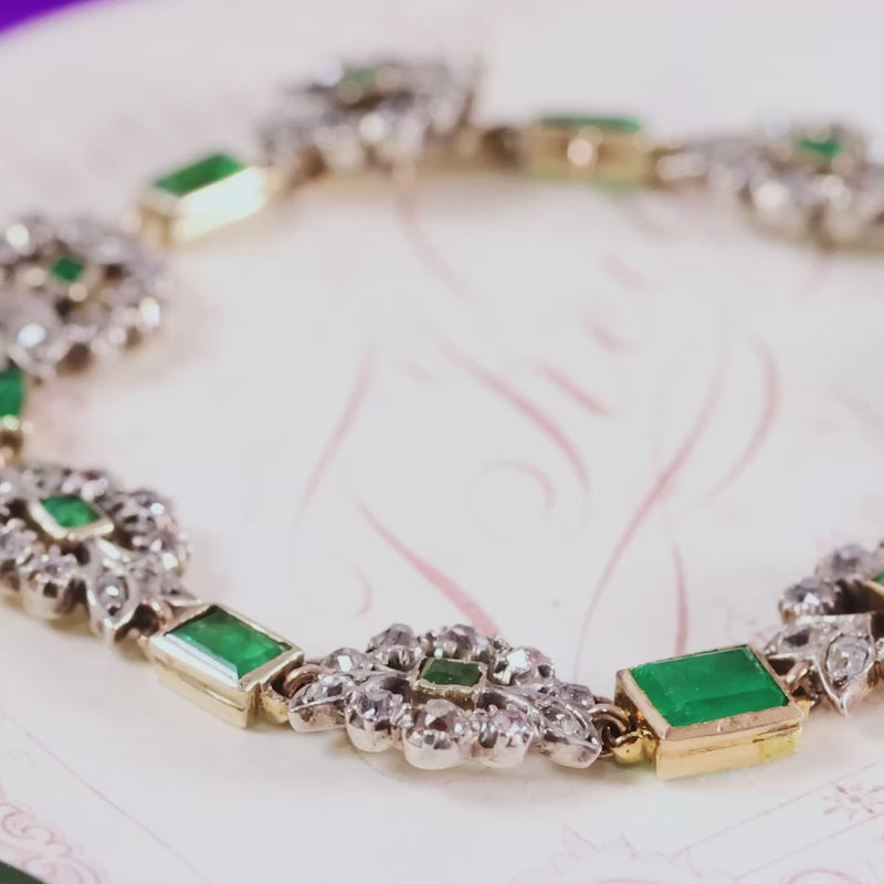 Antique Emerald & Diamond Bracelet
