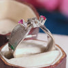 Vintage 1960's Arezzo Ruby & Diamond Cocktail Ring