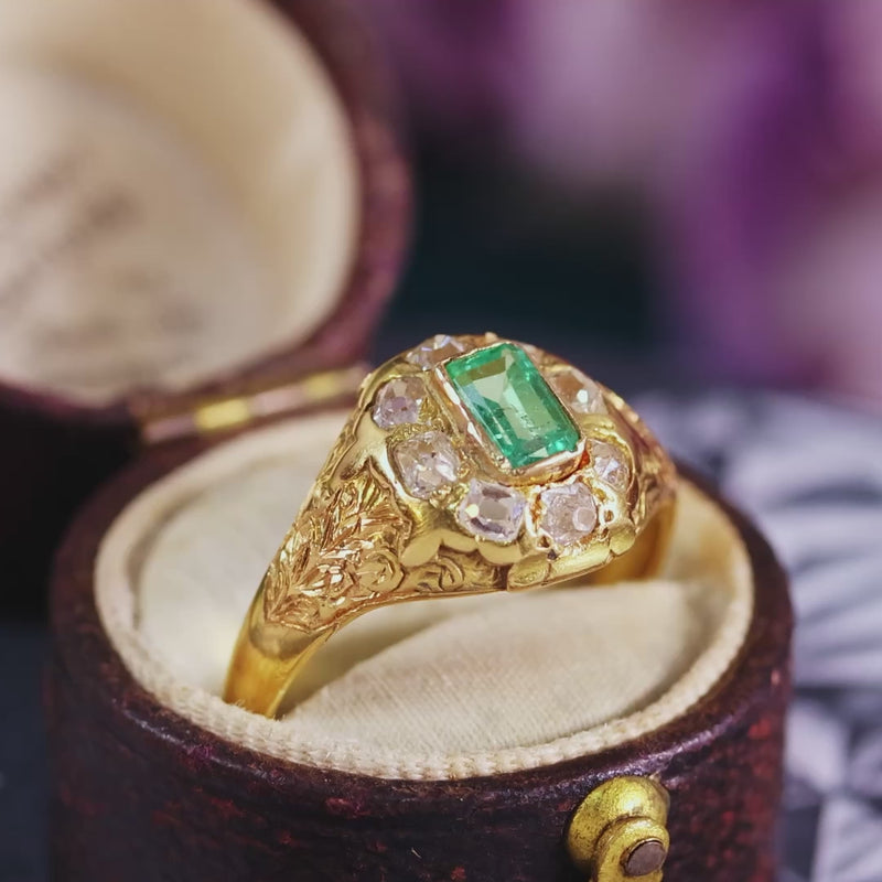Early Victorian Emerald & Diamond Ring