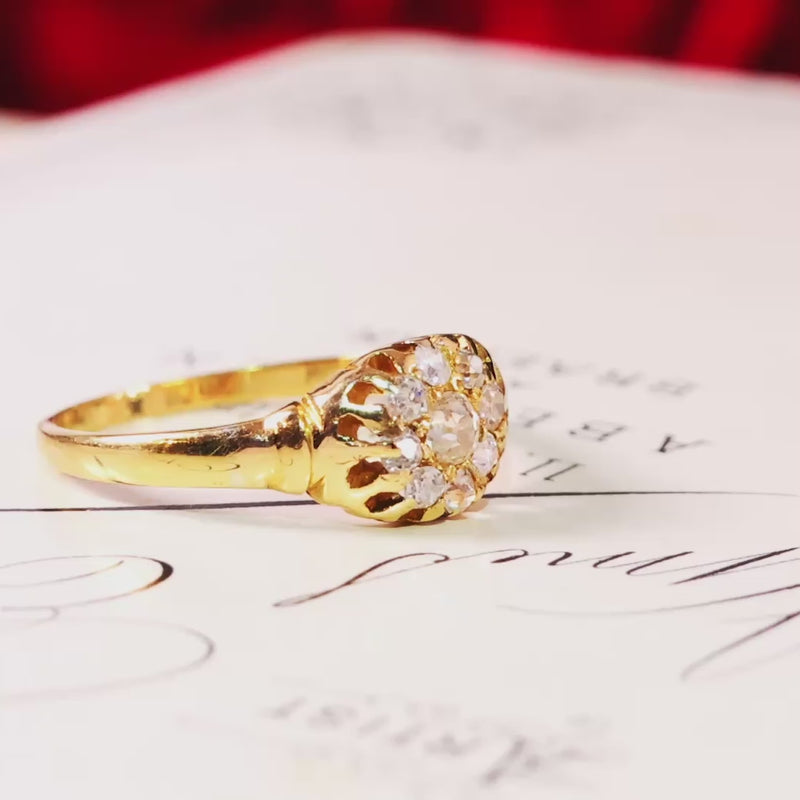 Antique Diamond Cluster Engagement Ring