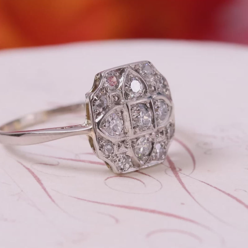 Vintage Art Deco Diamond Cluster Ring