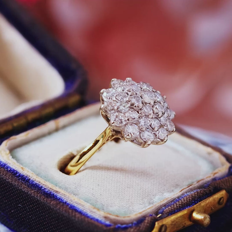Vintage Diamond Glitterball Cluster Cocktail Ring