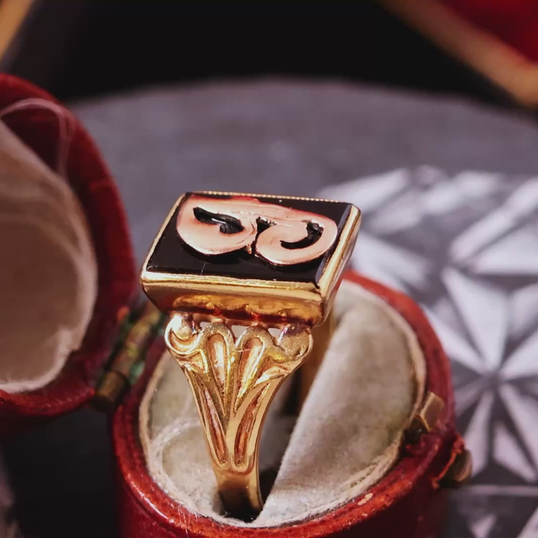 Date 1971 Initial 'J' Signet Ring