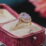 Vintage Delight! Ceylon Sapphire & Diamond Cluster Ring