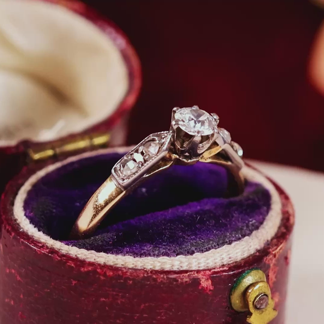 Vintage Diamond Solitaire Engagement Ring