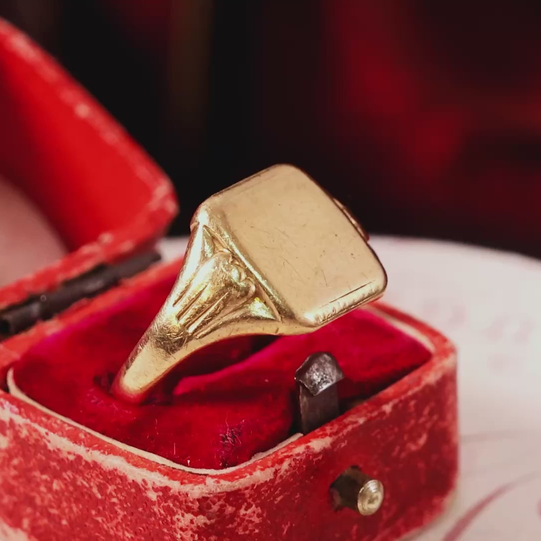 Vintage Date 1961 9ct Gold Signet Ring