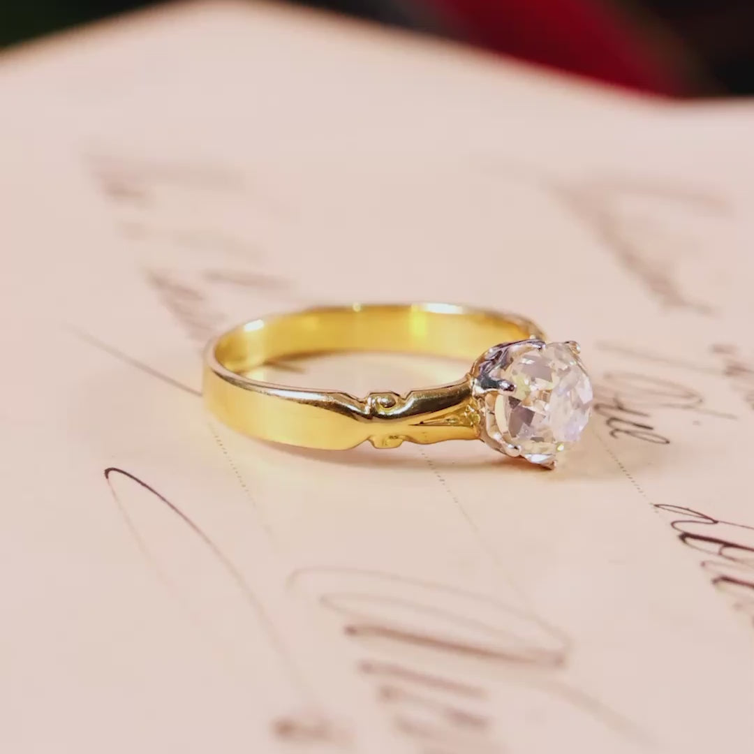 Vintage 1.35ct Mine Cut Diamond Engagement Ring